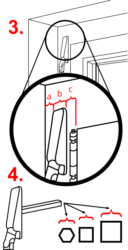 Die Abstände zur Wand sowie zum Fensterflügel sind Voraussetzungen für die elektrische Lamellenkurbel